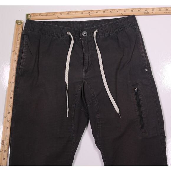 Vuori Gray Ripstop Cotton Gray Flat Front DuraTerra Drawstring Pants Small - Picture 4 of 5
